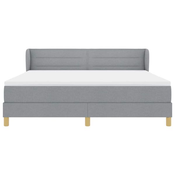 Легло с пружинирана основа Светлосиво 180 x 200 cm текстил