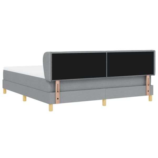 Легло с пружинирана основа Светлосиво 180 x 200 cm текстил