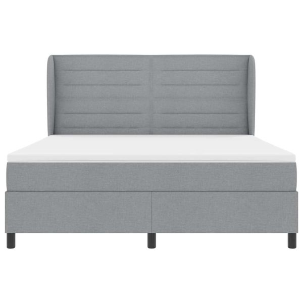 Легло с пружинирана основа Светлосиво 180 x 200 cm текстил