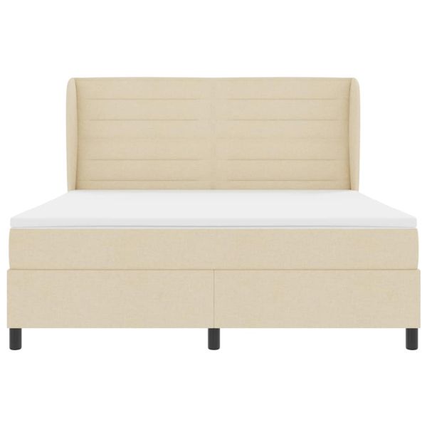 Легло с пружинирана основа с матрак Крем 180 x 200 cm текстил