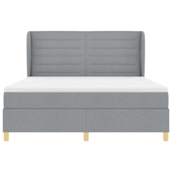 Кутия със спална основа и матрак Тъмен Сив 90x190 см Светлосиво
