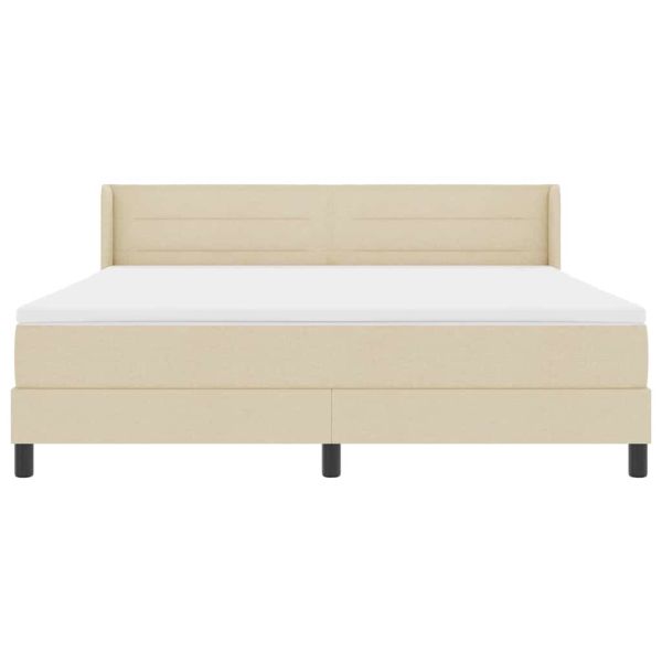 Легло с пружинирана основа с матрак Крем 200 x 180 cm Полиестер