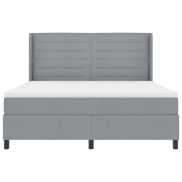 Легло с пружинирана основа Светлосиво 180 x 200 cm текстил