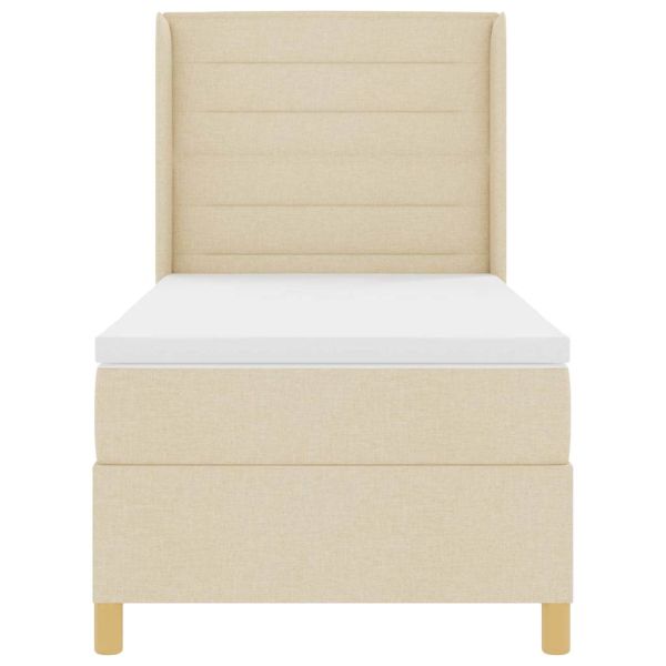 Легло с пружинирана основа с матрак Крем 90 x 190 cm текстил