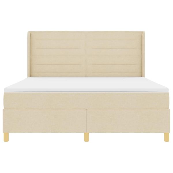 Легло с пружинирана основа с матрак Крем 180 x 200 cm текстил