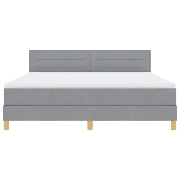 LED кутия за пружини с легло Светлосиво 180 x 200 cm текстил