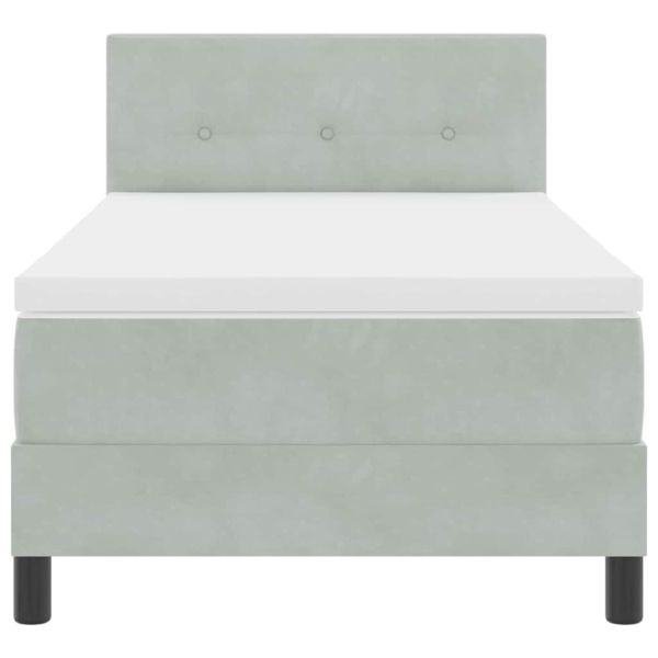 LED кутия за пружини с легло Светлосиво 100 x 200 cm Кадифе