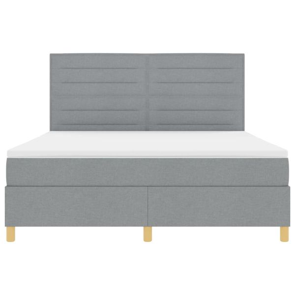 LED кутия за пружини с легло Светлосиво 180 x 200 cm текстил