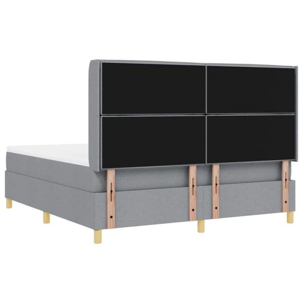 Легло с пружинирана основа Светлосиво 140 x 200 cm текстил