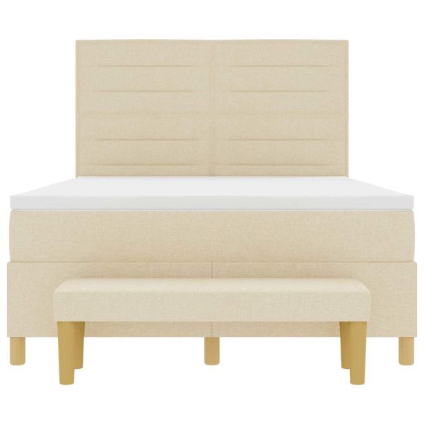 Легло с пружинирана основа с матрак Крем 160 x 200 cm текстил