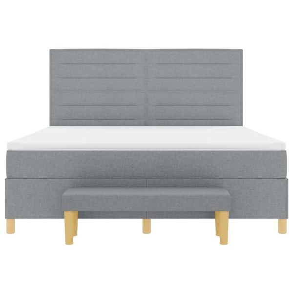 Легло с пружинирана основа Светлосиво 180 x 200 cm текстил