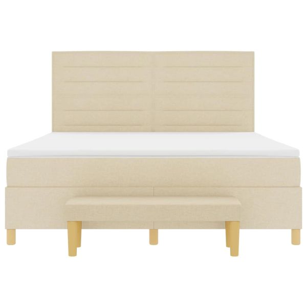 Легло с пружинирана основа с матрак Крем 180 x 200 cm текстил