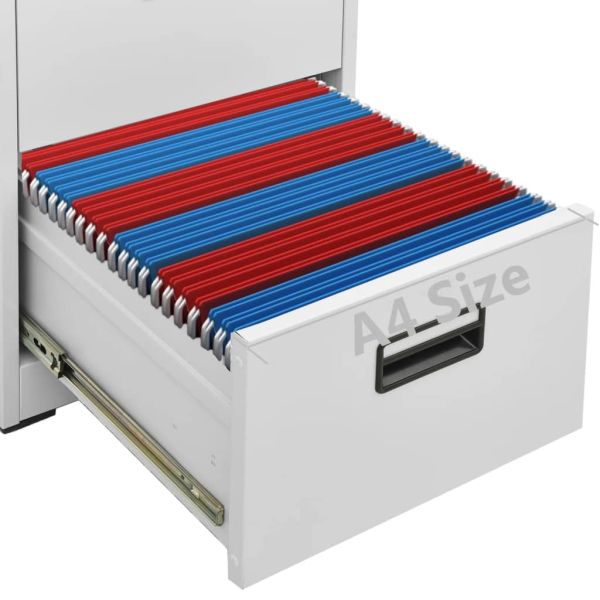 Шкаф за папки, светлосив, 46x62x164 cм, стомана