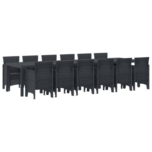 Комплект за хранене в градината 13 pcs Антрацит Ратан Polt