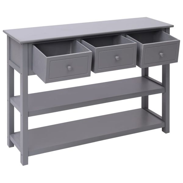 Сайдборд, сив, 108x30x76 cм, дърво пауловния масив