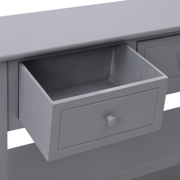 Сайдборд, сив, 108x30x76 cм, дърво пауловния масив