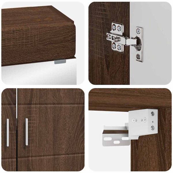 Комплект мебели за баня с рафт TULUM Кафяв дъб Инженерно дърво