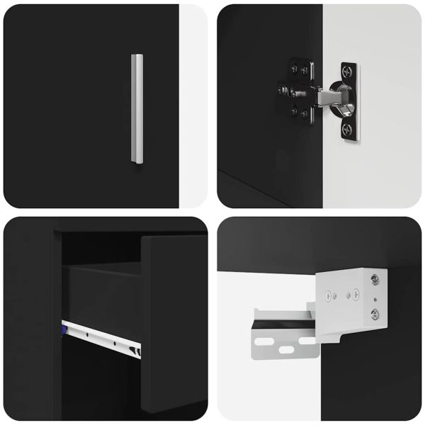 Комплект мебели за баня с чекмедже TULUM Черно Инженерно дърво