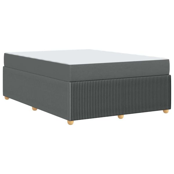 Рамка за легло с матрак Тъмен сив 160 x 200 cm текстил