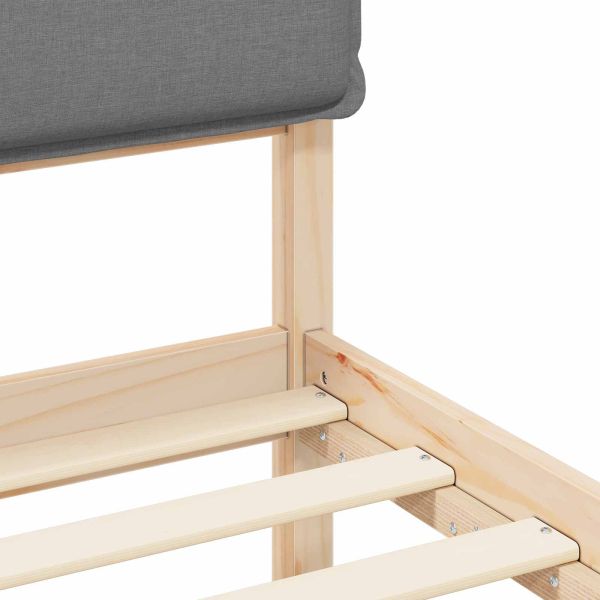 Леглова рамка с тапицирана гръбна част Светлосиво 200 x 200 cm