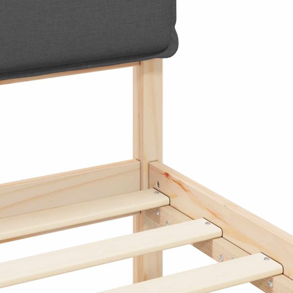 Леглова рамка с тапицирана гръбна част Тъмен сив 200 x 200 cm