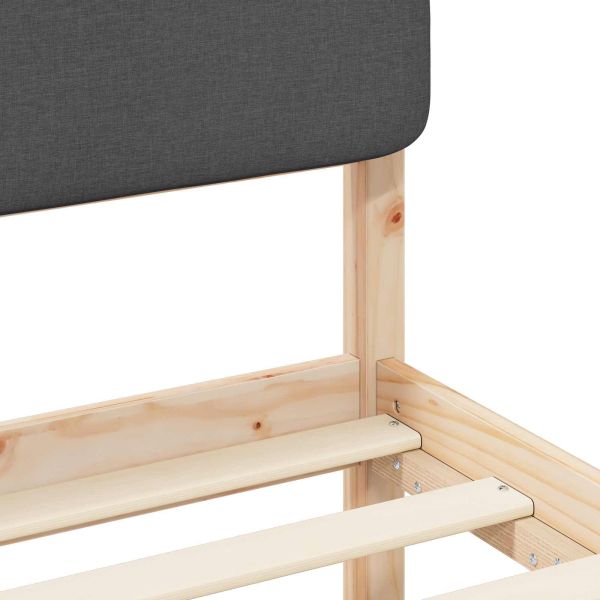 Леглова рамка с тапицирана гръбна част Тъмен сив 200 x 200 cm