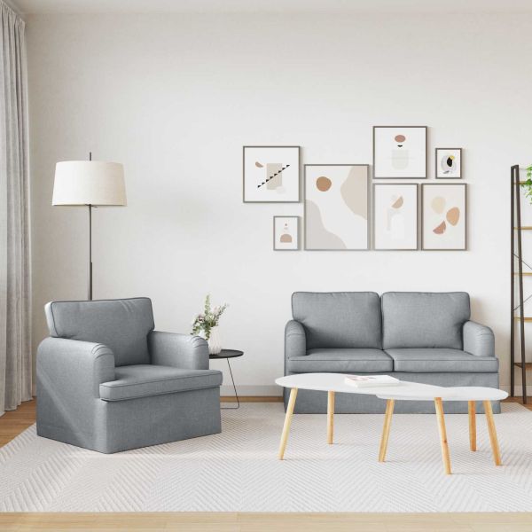 Диван 2 pcs Светлосиво Метал