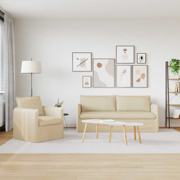 Диван 2 pcs Крем Метал