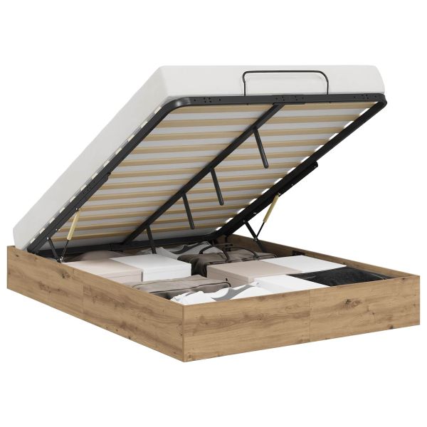 Отоманско легло Дъб 193 x 120 x 25 см Инженерно дърво