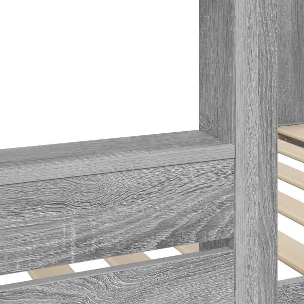 Двуетажно легло за деца Сив Сонома 75 x 190 cm Инженерно дърво
