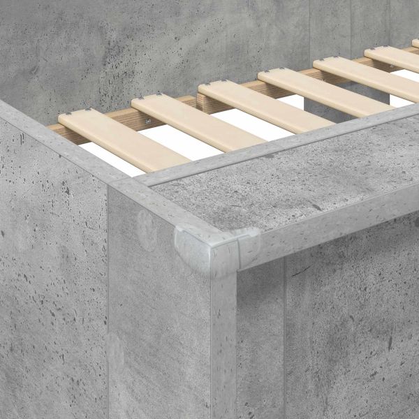 Двуетажно легло за деца Циментено сиво 80 x 200 cm