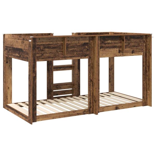 Двуетажно легло за деца Старо дърво 80 x 200 cm Инженерно дърво