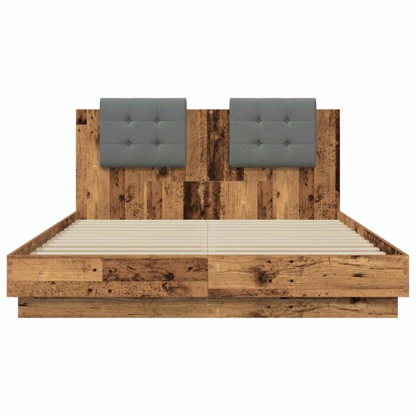 Леглова рамка с табла Старо дърво 120 x 200 cm Инженерно дърво