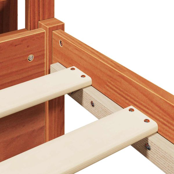 Рамка за легло с таблото Кафяво с восъчно покритие 120 x 200 cm