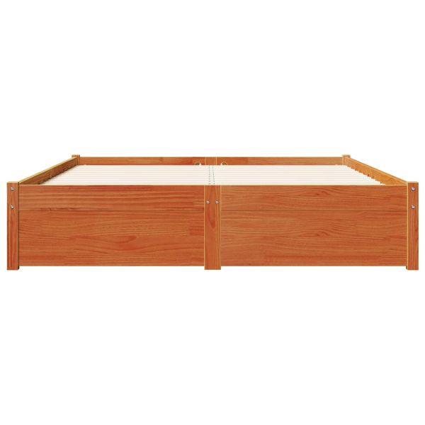 Рамка за легло Кафяво с восъчно покритие 160 x 200 cm