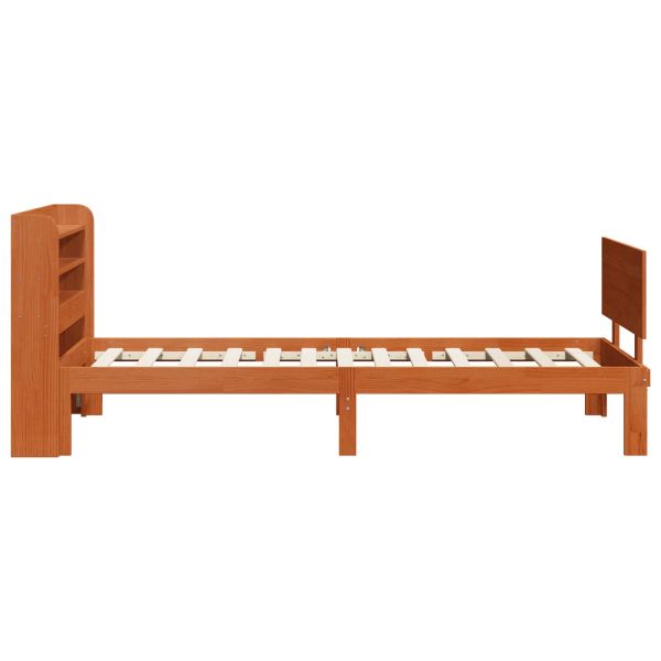 Рамка за легло 2 pcs Кафяво с восъчно покритие Солиден бор