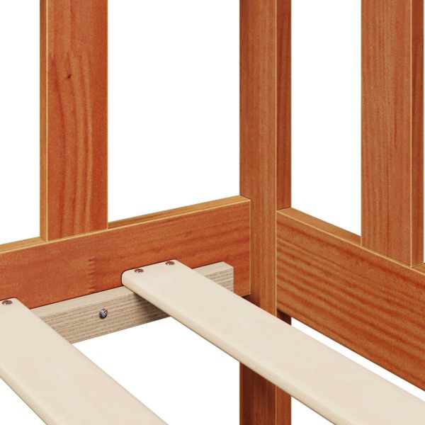 Легло-диван 3 pcs Кафяво с восъчно покритие Солиден бор