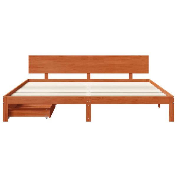 Рамка за легло с таблото Кафяво с восъчно покритие 180 x 200 cm