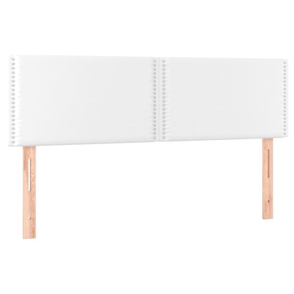 Горни табли за легло 2 бр бели 72x5x78/88 см изкуствена кожа