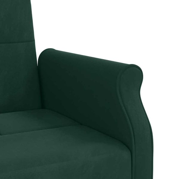 Разтегателен диван с възглавници, тъмнозелен, кадифе