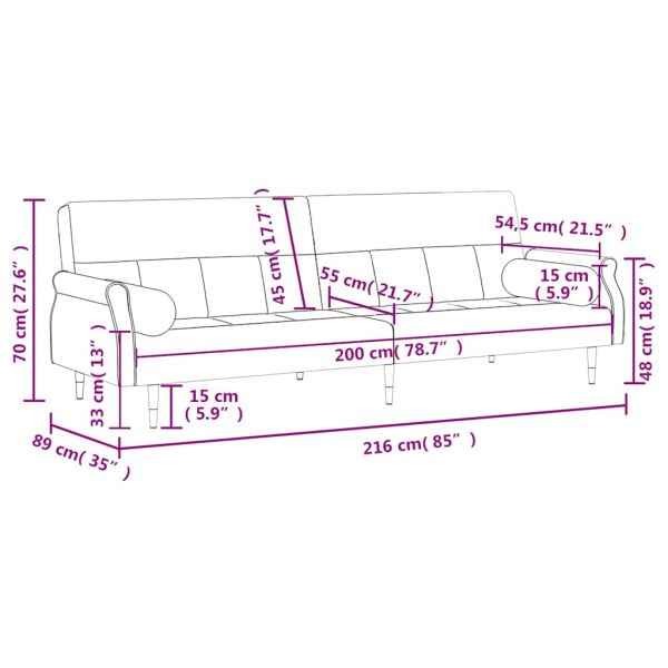Разтегателен диван с възглавници, тъмнозелен, кадифе