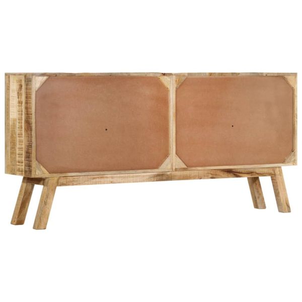 Сайдборд, кафяво и черно, 160x30x76 см, мангово дърво масив