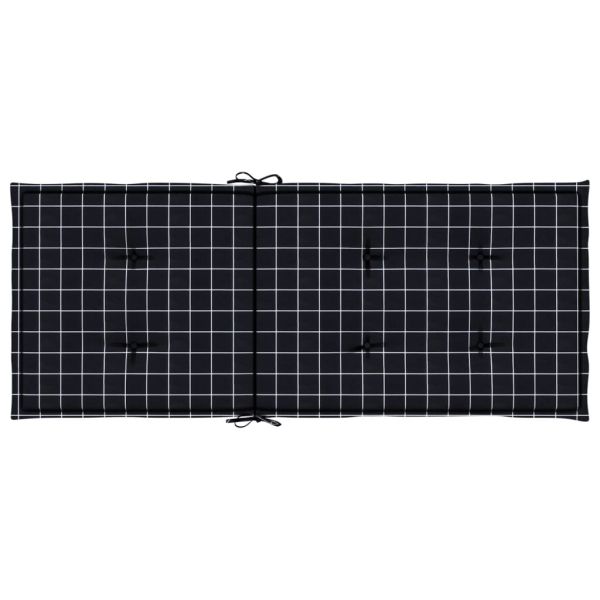 Възглавници за стол с облегалка 4 бр черно каре плат