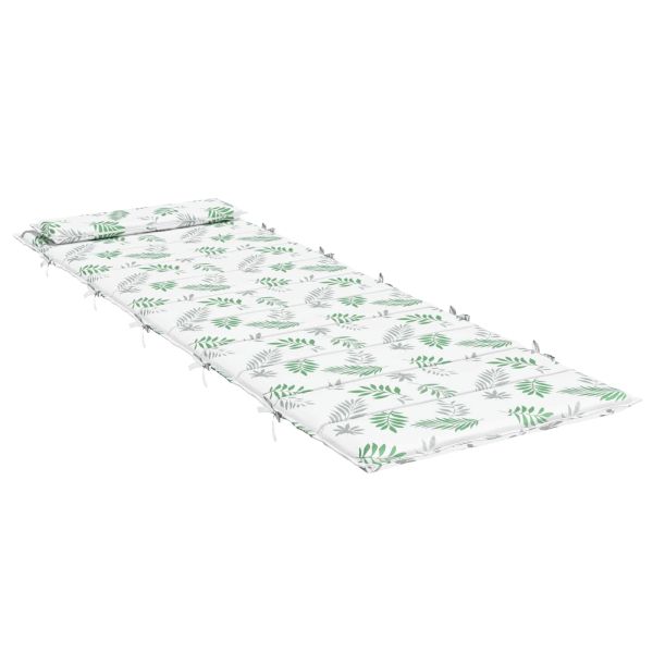 Възглавница за слънчев шезлонг Бял и зелен 178 x 60 x 4 см