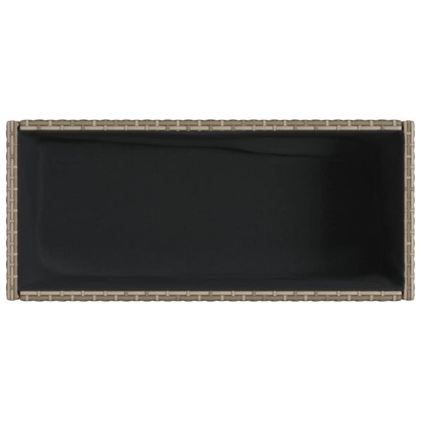 Градински плантери с рафт, 2 бр, сив, 70x28x70 см, полиратан