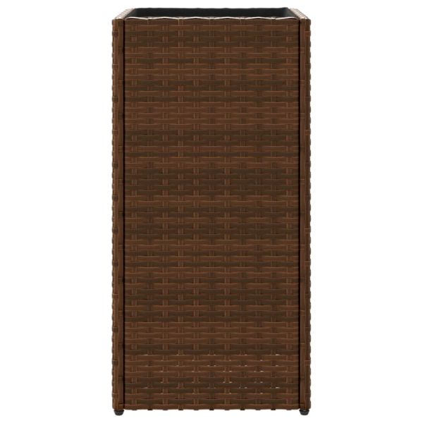 Градински кашпи, 2 бр, кафяви, 30x30x60 см, полиратан