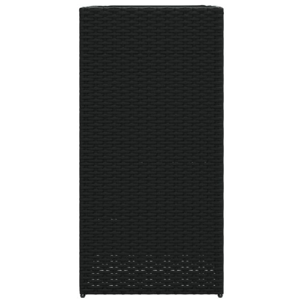 Градински кашпи, 2 бр, черни, 40x40x80 см, полиратан