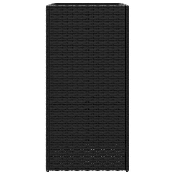 Градински кашпи, 2 бр, черни, 40x40x80 см, полиратан