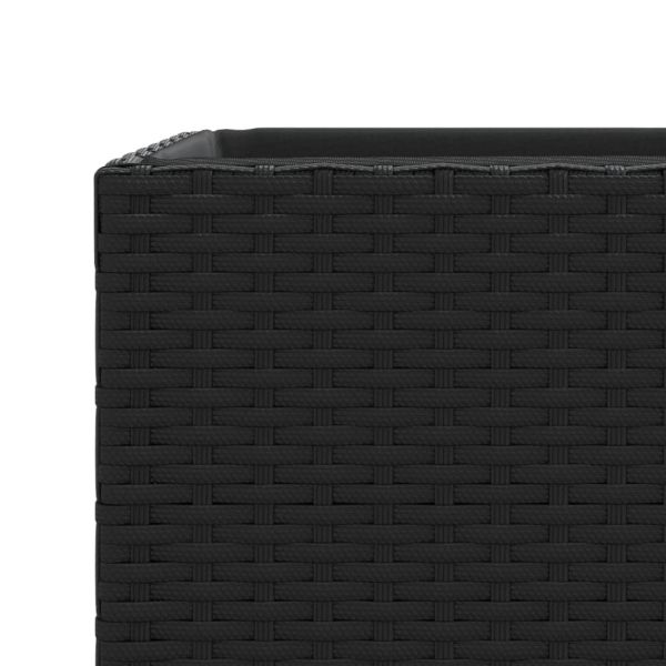 Градински кашпи, 2 бр, черни, 40x40x80 см, полиратан