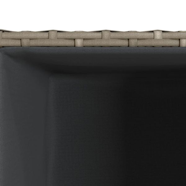 Градински кашпи, 2 бр, сиви, 40x40x80 см, полиратан